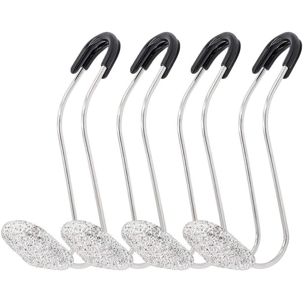 Juego de 4 ganchos para reposacabezas de coche, ganchos de metal para asientos traseros de coche, bolsas de almacenamiento para respaldos de asientos de coche, bolsos, ropa, paraguas, etc.