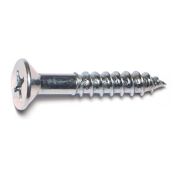 #14 x 1-1/2" Zinc Plated Steel Phillips Flat Head Wood Screws WSFS-473