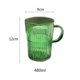 thumbnail image 2 of Taza de vidrio verde con asa, 16 oz, diseño de rayas verticales, 2 of 6