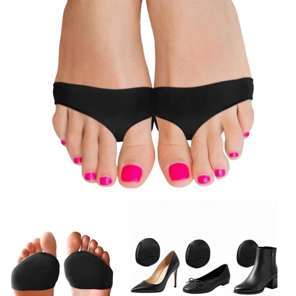 Artrylin Gel 1Pairs Metatarsal Pads Large for Women and Men, Forefoot Cushion Sleeves for Ball of Foot Pain Relief,  , Unisex Non-Slip Foot Inserts, Black