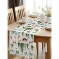 thumbnail image 3 of Burlap Table Runner 90 Inches Long, Farm Animal Bear Fox Deer Non-Slip Kitchen Table Runners for Dining Room Everyday Use Party Table Decorations Watercolor Green Trees, 3 of 9
