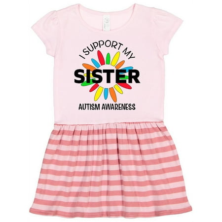 

Inktastic I Support My Sister Autism Awareness Gift Toddler Girl Dress