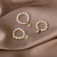 thumbnail image 4 of Bangcool Faux Pearl Ring Simple Fashion Rhinestone Knuckle Ring Finger Ring for Girls, 4 of 4