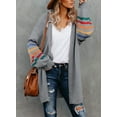 thumbnail image 4 of Aleumdr Women's Open Front Cardigan Gray Long Coat Long Sleeve Sweaters Coat 8 10, 4 of 9