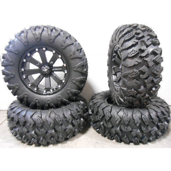 MSA Black Kore 14" ATV Wheels 27" MotoClaw Tires Honda Foreman Rancher SRA