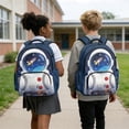 thumbnail image 5 of Xixirimido 17" Large Capacity Backpack for Kids Elementary Bookbag Middle School Bag for Boys & Girls Multi Pockets Rucksack, Astronaut Rocket Space Print, 5 of 8