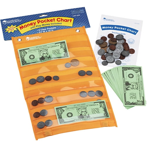 Learning Resources Money Pocket Chart with Play Money