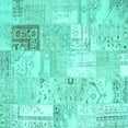thumbnail image 1 of Ahgly Company Indoor Square Patchwork Turquoise Blue Transitional Area Rugs, 7' Square, 1 of 4