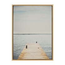 Kate and Laurel Sylvie Standing On Dock Framed Canvas Art Print, 23" x 33", byLaura Evans