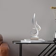 thumbnail image 3 of Abstract Art Modern Decor Sculpture Flame Shape Ornament Table Centerpiece Decor White, 3 of 7