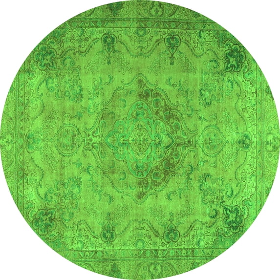 Ahgly Company Indoor Round Persian Green Traditional Area Rugs, 4' Round