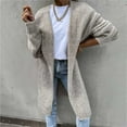 thumbnail image 3 of ZVNAΖH Womens Long Cardigan Sweaters Fall Winter Cardigan Solid Color Open Front Cardigan No Button Cardigan Sweaters On Clearance, 3 of 6