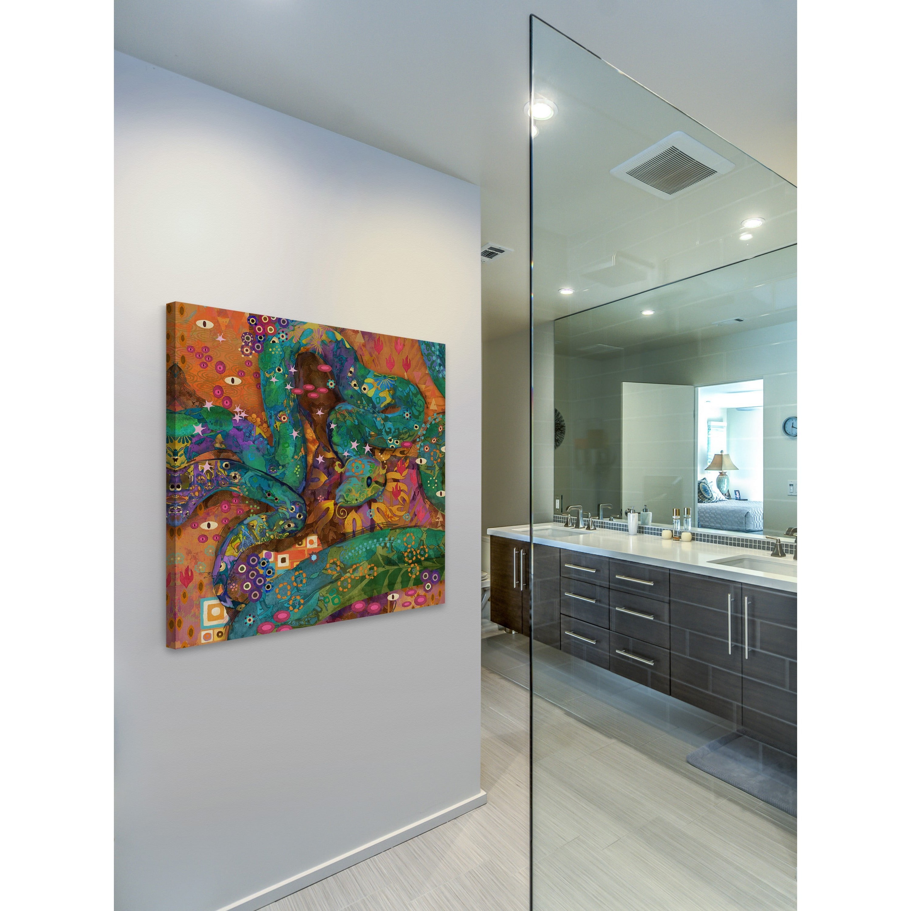 "Multi Colored Boa" Painting Print on Wrapped Canvas