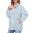 thumbnail image 2 of Comdrip Veste Légère pour Femmes! Veste Chaude Coupe-Vent Imperméable à Blocs de Couleur pour Femmes, Coupe-Vent d'Extérieur, Veste de Randonnée, Veste de Randonnée pour Femmes, Légère, Bleu Pâle, 2TG, 2 of 5