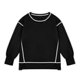 thumbnail image 4 of IVEYRTF Girls Solid Color Pullover Sweatshirt Long Sleeve Pullover Casual Outerwear for Kids Youth Active Wear Soft Everyday Jacket for School Play(Black,10 Years), 4 of 9