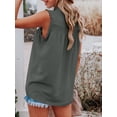 thumbnail image 2 of Women Sleeveless Blouse Ruffles Button V Neck Vest Casual Tops, 2 of 8