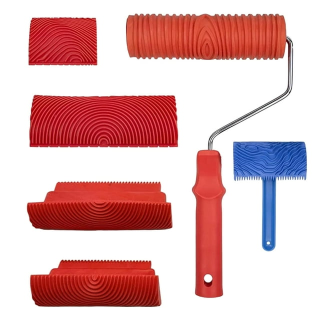 simhoa 6Pcs Wood Graining Tool Set Texture Textured Art Tool for Indoor Floors Room