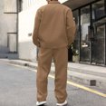 thumbnail image 6 of Yusimy Men's Solid Color 2-Piece Athletic Tracksuit Button-Down Collar Long Sleeve Snap Pocket Sports Pants Casual, 6 of 8