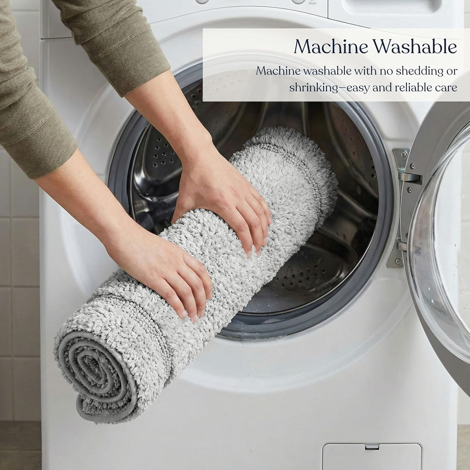 Delara Organic Cotton Reversible Bath Mat – 3000 GSM, GOTS Certified, Ultra-Thick & Super Absorbent | Soft, Plush & Quick-Drying Bathroom Rug