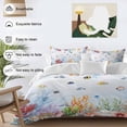 thumbnail image 3 of 3 Piece Blue Coastal Duvet Cover Set California King, Microfiber Comforter/Quilt Cover with Corner Ties and 2 Pillowcases, Summer Beach Nautical Coral Fish All Season Soft Bedding with Zipper Closure, 3 of 8