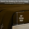 thumbnail image 3 of Queen 3-PC (1 Fitted + 2 Pillowcases) Pure Organic Bed Sheet Set 800-Thread Count, 30" Deep Pockets - Chocolate, 3 of 7