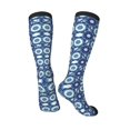 thumbnail image 4 of Balery Vintage Blue Printed Novelty Socks Men's Women's Crew Socks Sports Socks Knee High Socks Cotton Socks Quirky and Cool Socks, 4 of 9