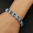 thumbnail image 3 of Eosunjian Women Bracelet Leaf Charm Elegant Classic Adjustable Blue Rhinestone Embedded Ladies Bracelet Fashion Jewelry Black, 3 of 13