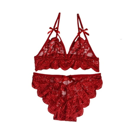 

Women Lace Push Up Sexy Sheer Lingerie Bra Knicker Thong Underwear Underpant Set