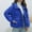 Blue, variant on New Down Padded Jacket Women's Winter Padded Jacket Bright Pocket Padded Jacket Insulated Women Jacket for Ladies Coat Women Womens Mid Length Ladies Winter Jackets with Hood for Women with Hood