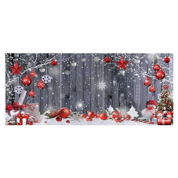 EUDIDV Xmas Decorative Stickers Christmas Garage Door Decoration Christmas Cover Large Merry Christmas Garage Door Mural Hanging Christmas Banner For Outdoor Holiday Party Style Holiday Decals