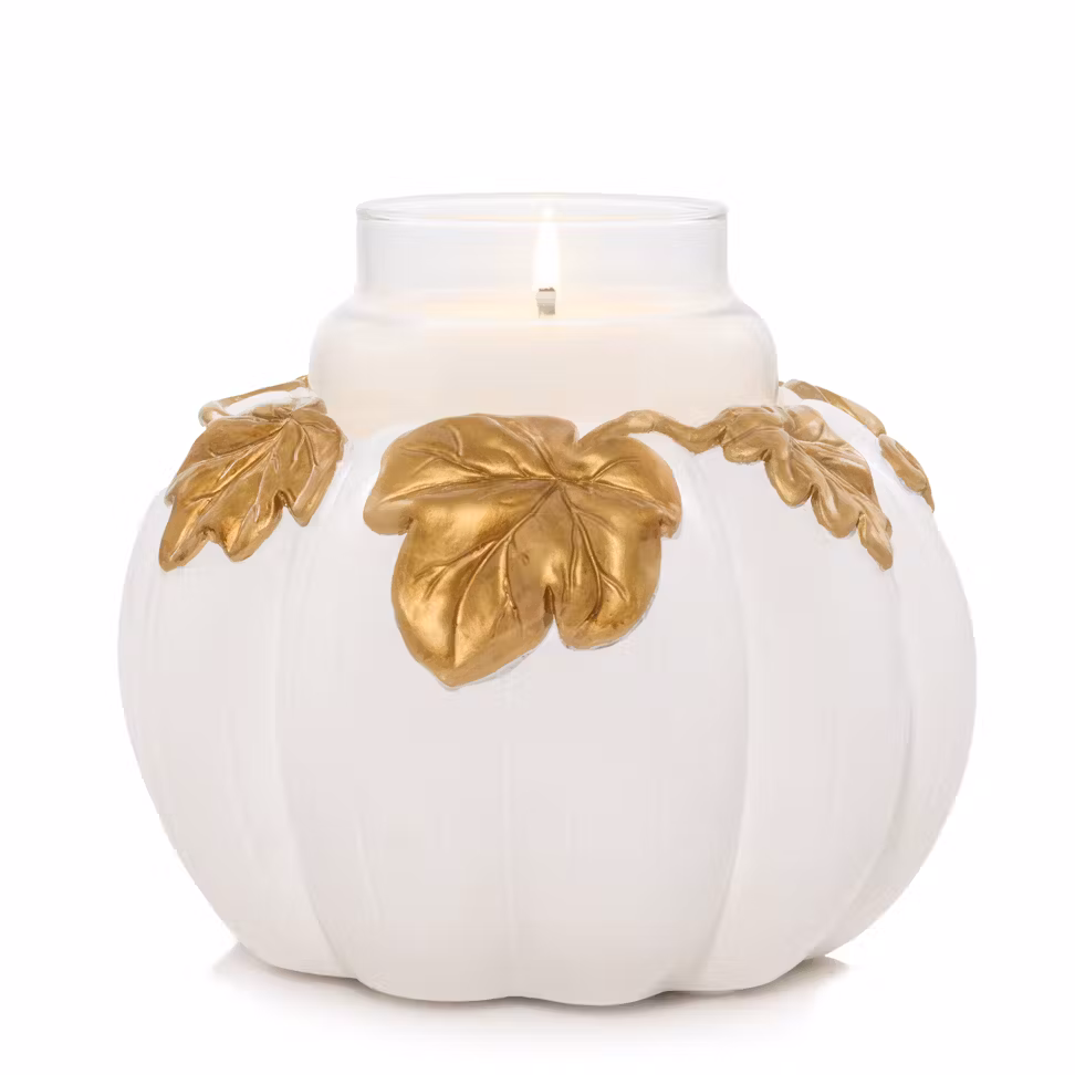 thumbnail image 6 of Yankee Candle Golden Pumpkin Large Original Jar Candle with a White Pumpkin Resin Jar Candle Holder, 6 of 6