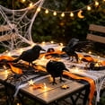 thumbnail image 6 of 6 Pack Halloween Realistic Black Crow Decorations Lifelike Feathered Ravens with Clips Party Props for Fence Tree Pumpkin Indoor Outdoor Decor, 6 of 7