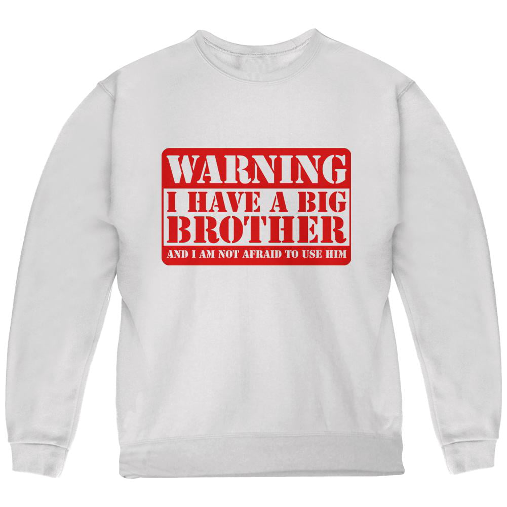 Warning Big Brother Youth Sweatshirt White YLG - Walmart.com
