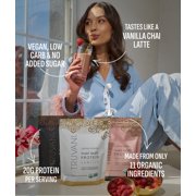 Truvani Vegan Plant Based Pea Protein Powder | Organic | Vanilla Chai | 20 Servings | Gluten & Dairy Free