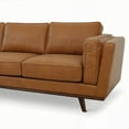 thumbnail image 2 of Mid Century Modern Genuine Leather 3-Seater Sofa (90.40×35.40×32.30in) for Living Room, 2 of 8