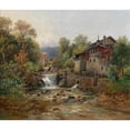 thumbnail image 2 of Emil Barbarini 23x20 Black Ornate Framed Double Matted Museum Art Print Titled: Am Muhlenbach, 2 of 5