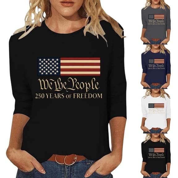 ibiyuan 250th Anniversary Usa Shirt Womens T Shirts Cotton Crew Neck Fourth Of July Shirts Funny Short Sleeve Independence Day Funny Shirts Womens Tops Casual