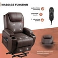 thumbnail image 5 of Lacoo Power Lift Recliner with Massage, Brown Faux Leather, 5 of 8