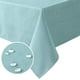 thumbnail image 1 of Mantel rectangular de lino texturizado de 60 x 120 pulgadas, mantel sólido premium a prueba de derrames, resistente al agua, para comedor, buffet, tela extrasuave y gruesa sin arrugas, TaupeAqua54" x 70", 1 of 5