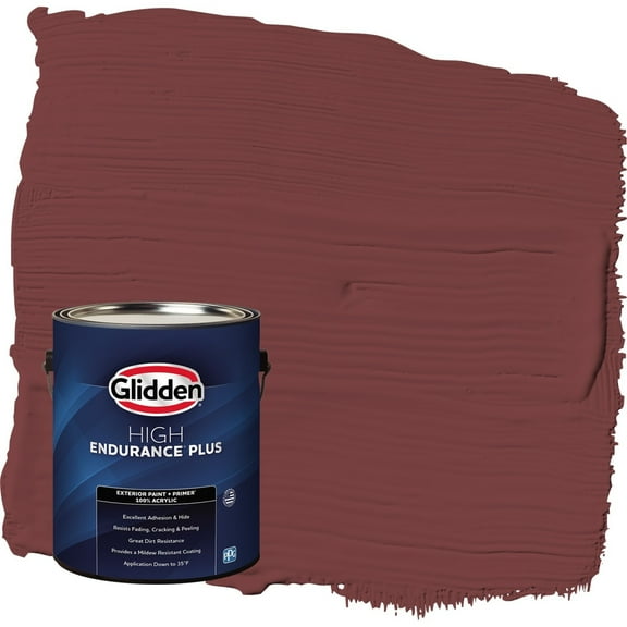 Glidden HEP Bordeaux / Red Semi-Gloss Exterior Paint with Primer, 1 Gallon