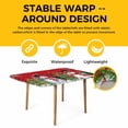 thumbnail image 4 of Red Snowman Christmas Table Cloths for 4 Foot Rectangle Tables, Xmas Tree Snowflake Winter Branches Patio Waterproof Elastic Fitted Tablecloths, Washable Rectangular Table Cover for Camping, 4 of 8