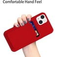 thumbnail image 5 of for Silicone Wallet Case iPhone 14 Case with Card HolderShock-Absorbing，Never Broke Soft Slim Wallet Case Holder Compatible with for Women and Men-Red, 5 of 6