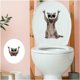 thumbnail image 2 of Pegatinas de gato 3D, 2 piezas, decoración de vestíbulo de baño con bonito gato, pegatinas de pared impermeables, extraíbles, póster de pared de animales para coche, 2 of 5