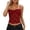 Red, variant on Women's Solid Color Thin Strap Fashion Lace Halter Top Bustier Design Casual Going Out Cropped Camisole and Fashion Sleeveless Top Hot Pink,S