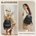 thumbnail image 6 of RAINSMORE Backpack Purse for Women PU Leather Waterproof Fashion Backpack Casual Daypack for Business Travel College,Black, 6 of 7
