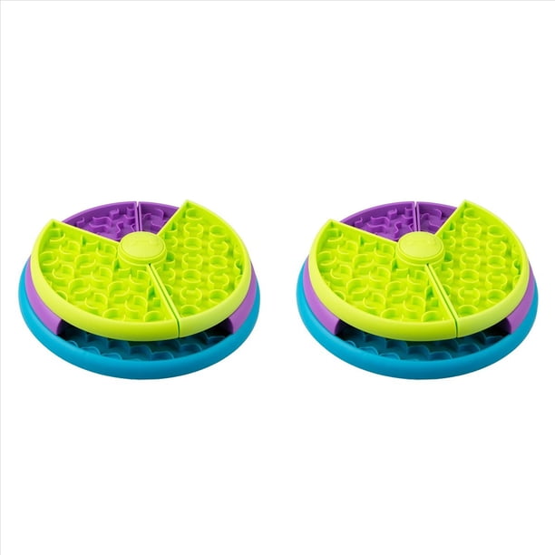 2X Comedero Lento para Perros de 3 Niveles, Reduce el Aburrimiento y la Ansiedad, Comedero Rompecabezas para Perros, Comedero Interactivo Antideslizante para Perros