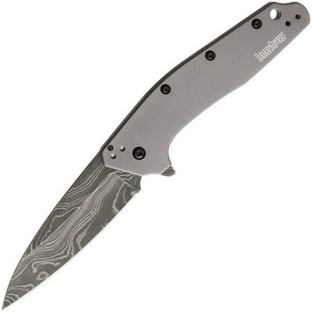 Kershaw Knives 1812GRYDAM Gray Aluminum Assist Open Damascus Folding
