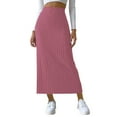 thumbnail image 2 of Summer Weekly Deal kttectoa Plus Size knit Slim Fit Slit Side Casual Skirts Women Clothes Solid Skirts Elastic Mid Waist Long Skirt for Ladies Active Travel, 2 of 6