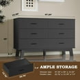thumbnail image 2 of 6 Drawer Modern Chest of Drawers,Wood  Dresser Closet Storage Organizer, TV Stand for Living Room, 2 of 7