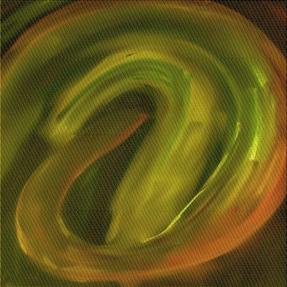 Ahgly Company Indoor Square Patterned Dark Yellow Green Area Rugs, 4' Square